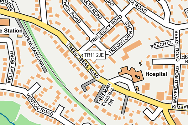 TR11 2JE map - OS OpenMap – Local (Ordnance Survey)