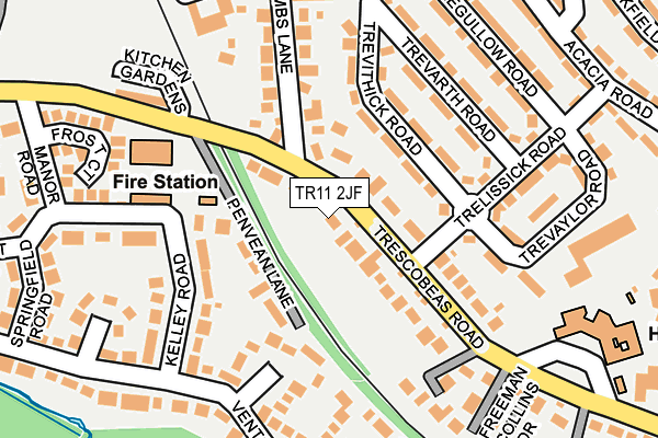 TR11 2JF map - OS OpenMap – Local (Ordnance Survey)