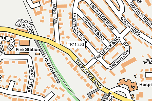 TR11 2JG map - OS OpenMap – Local (Ordnance Survey)