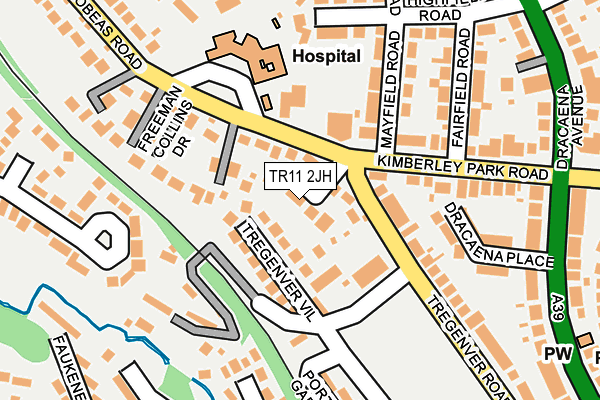TR11 2JH map - OS OpenMap – Local (Ordnance Survey)