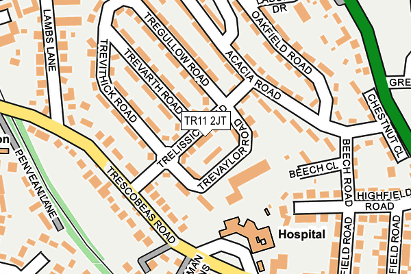 TR11 2JT map - OS OpenMap – Local (Ordnance Survey)