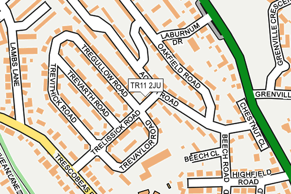 TR11 2JU map - OS OpenMap – Local (Ordnance Survey)