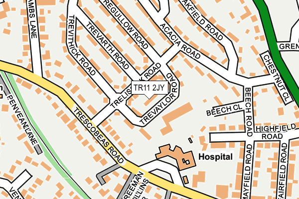 TR11 2JY map - OS OpenMap – Local (Ordnance Survey)