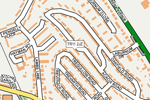 TR11 2JZ map - OS OpenMap – Local (Ordnance Survey)