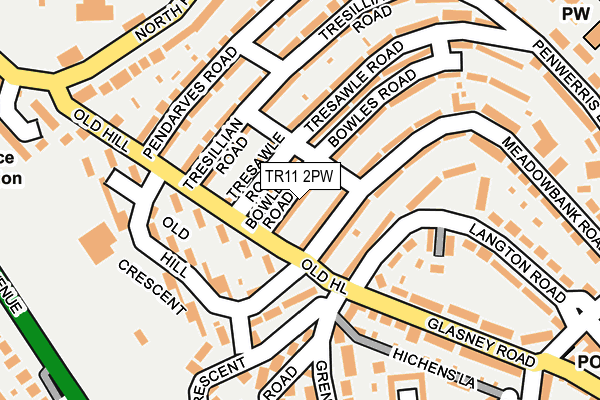 TR11 2PW map - OS OpenMap – Local (Ordnance Survey)