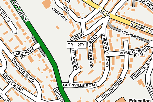 TR11 2PY map - OS OpenMap – Local (Ordnance Survey)