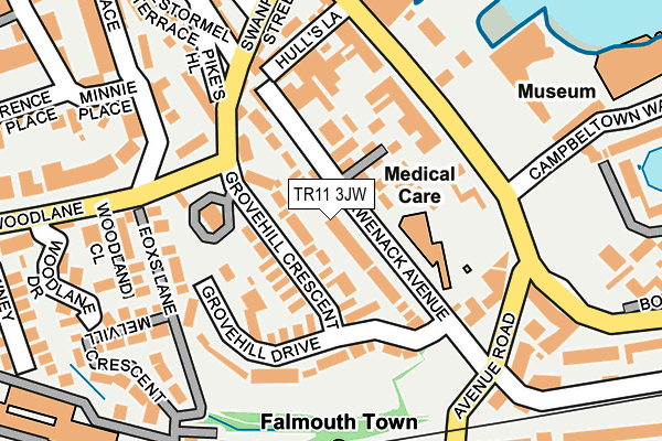 TR11 3JW map - OS OpenMap – Local (Ordnance Survey)