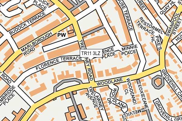 TR11 3LZ map - OS OpenMap – Local (Ordnance Survey)