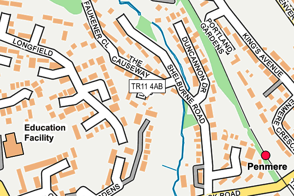 TR11 4AB map - OS OpenMap – Local (Ordnance Survey)