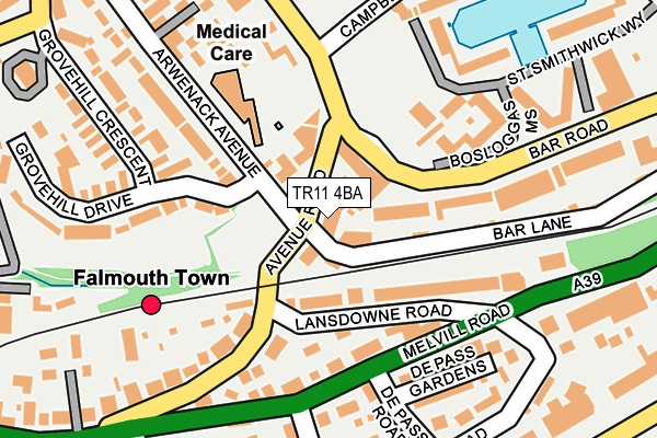 TR11 4BA map - OS OpenMap – Local (Ordnance Survey)