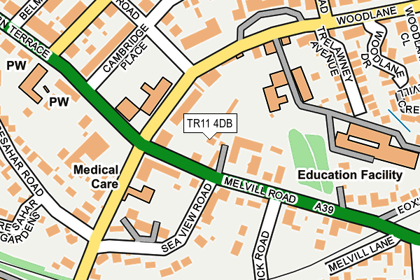 TR11 4DB map - OS OpenMap – Local (Ordnance Survey)