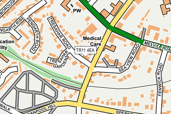 TR11 4EA map - OS OpenMap – Local (Ordnance Survey)