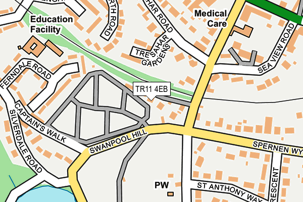 TR11 4EB map - OS OpenMap – Local (Ordnance Survey)