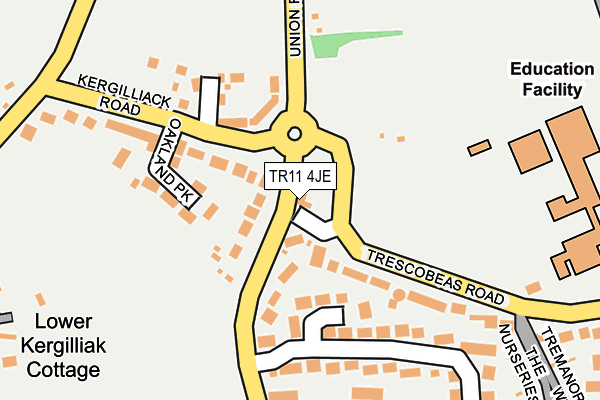 TR11 4JE map - OS OpenMap – Local (Ordnance Survey)