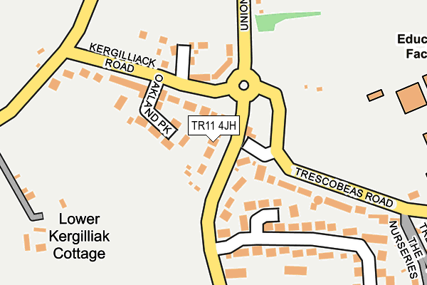 TR11 4JH map - OS OpenMap – Local (Ordnance Survey)