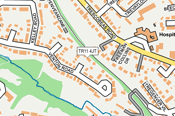 TR11 4JT map - OS OpenMap – Local (Ordnance Survey)