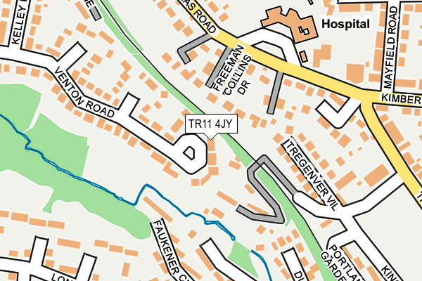TR11 4JY map - OS OpenMap – Local (Ordnance Survey)