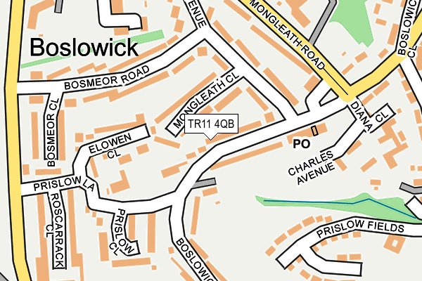 TR11 4QB map - OS OpenMap – Local (Ordnance Survey)