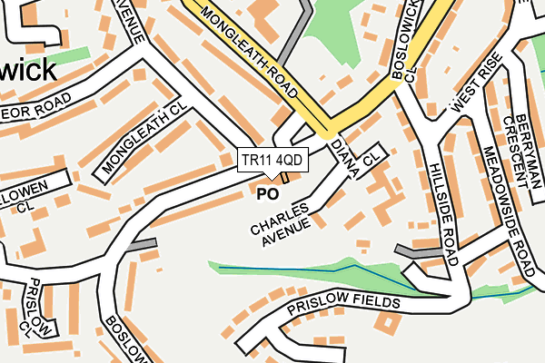 TR11 4QD map - OS OpenMap – Local (Ordnance Survey)