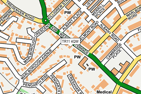 TR11 4QW map - OS OpenMap – Local (Ordnance Survey)