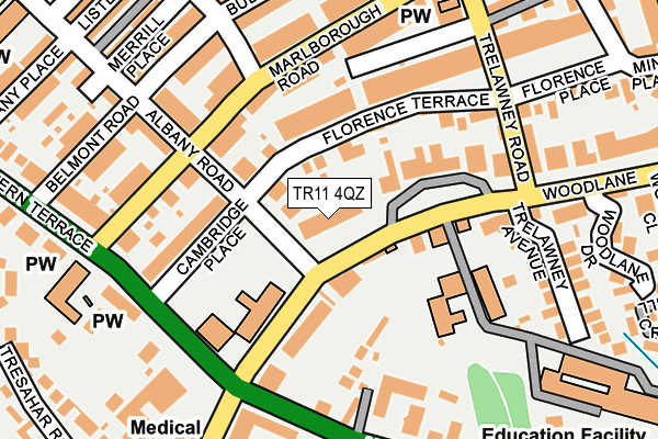 TR11 4QZ map - OS OpenMap – Local (Ordnance Survey)
