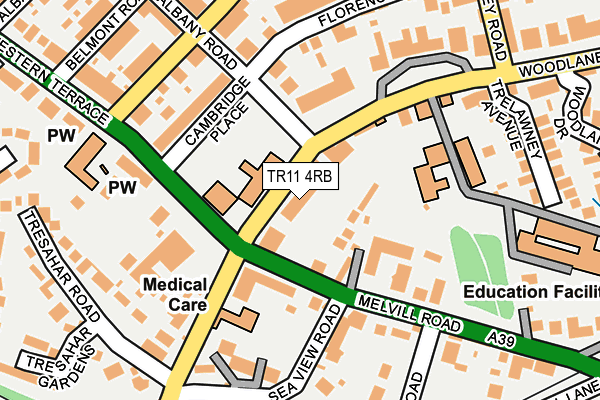 TR11 4RB map - OS OpenMap – Local (Ordnance Survey)