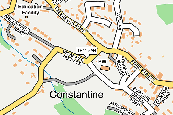 TR11 5AN map - OS OpenMap – Local (Ordnance Survey)