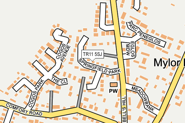 TR11 5SJ map - OS OpenMap – Local (Ordnance Survey)