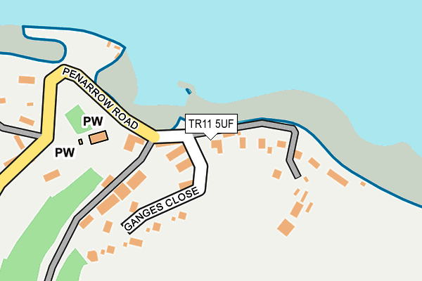 TR11 5UF map - OS OpenMap – Local (Ordnance Survey)
