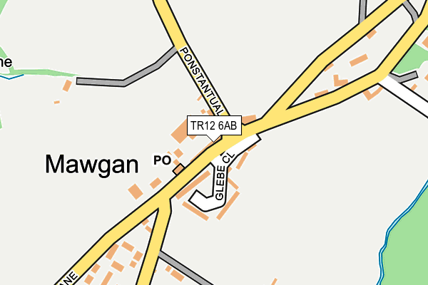 TR12 6AB map - OS OpenMap – Local (Ordnance Survey)