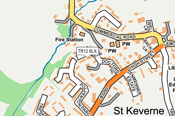 TR12 6LX map - OS OpenMap – Local (Ordnance Survey)