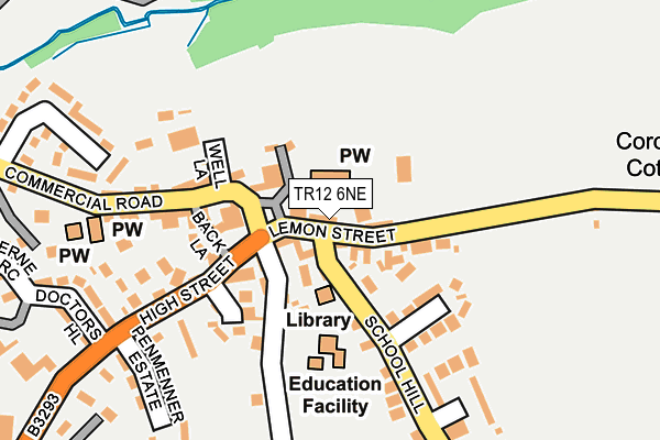 TR12 6NE map - OS OpenMap – Local (Ordnance Survey)