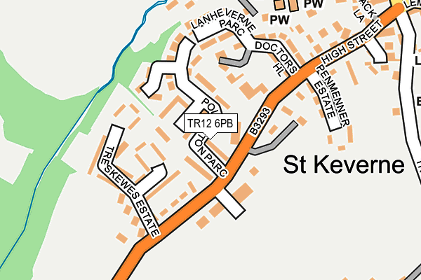 TR12 6PB map - OS OpenMap – Local (Ordnance Survey)