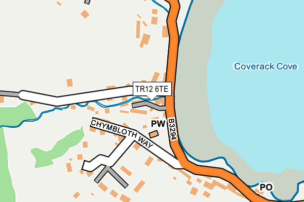 TR12 6TE map - OS OpenMap – Local (Ordnance Survey)