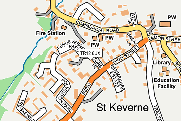 TR12 6UX map - OS OpenMap – Local (Ordnance Survey)