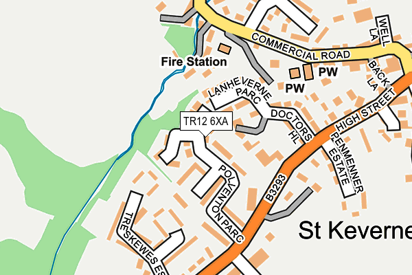 TR12 6XA map - OS OpenMap – Local (Ordnance Survey)