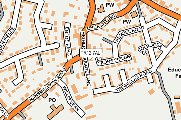 TR12 7AL map - OS OpenMap – Local (Ordnance Survey)