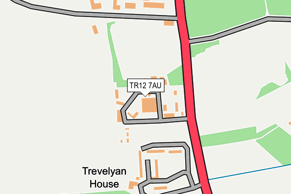 TR12 7AU map - OS OpenMap – Local (Ordnance Survey)