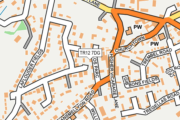 TR12 7DG map - OS OpenMap – Local (Ordnance Survey)
