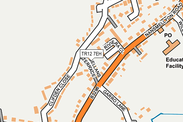 TR12 7EH map - OS OpenMap – Local (Ordnance Survey)