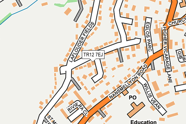 TR12 7EJ map - OS OpenMap – Local (Ordnance Survey)
