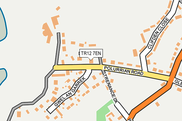 TR12 7EN map - OS OpenMap – Local (Ordnance Survey)