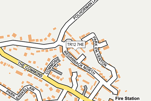 TR12 7HE map - OS OpenMap – Local (Ordnance Survey)