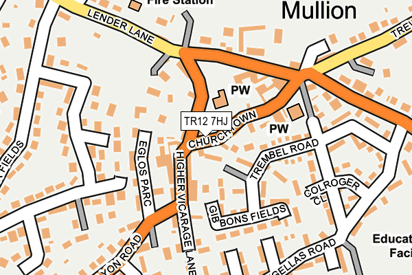 TR12 7HJ map - OS OpenMap – Local (Ordnance Survey)