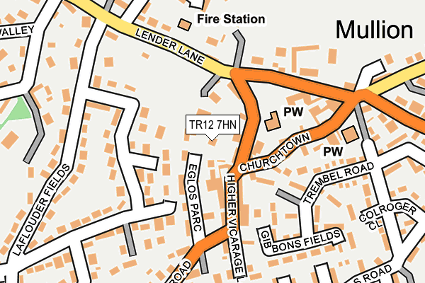 TR12 7HN map - OS OpenMap – Local (Ordnance Survey)