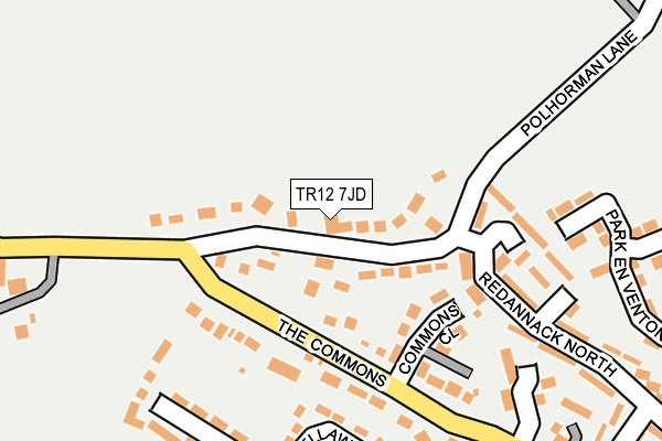 TR12 7JD map - OS OpenMap – Local (Ordnance Survey)