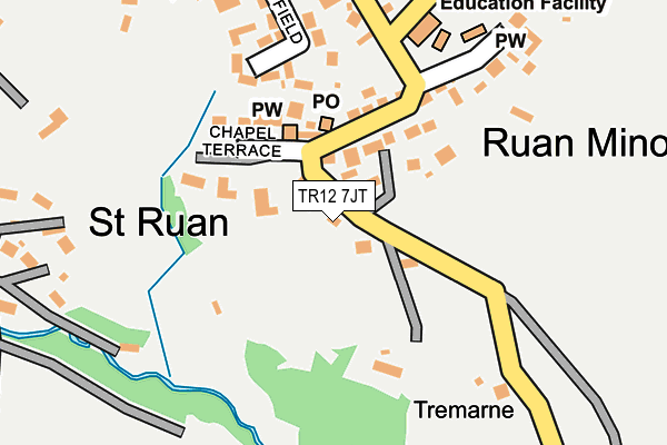 TR12 7JT map - OS OpenMap – Local (Ordnance Survey)