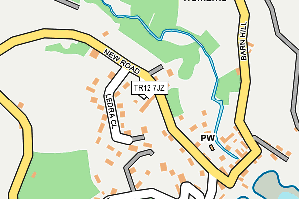 TR12 7JZ map - OS OpenMap – Local (Ordnance Survey)