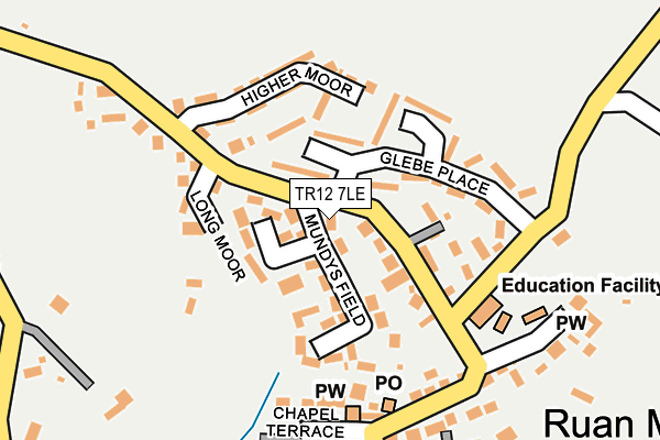 TR12 7LE map - OS OpenMap – Local (Ordnance Survey)