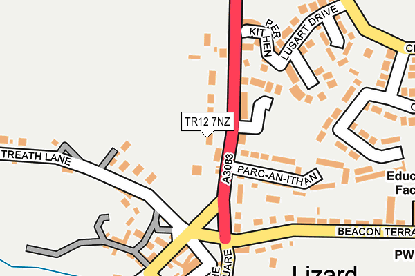 TR12 7NZ map - OS OpenMap – Local (Ordnance Survey)
